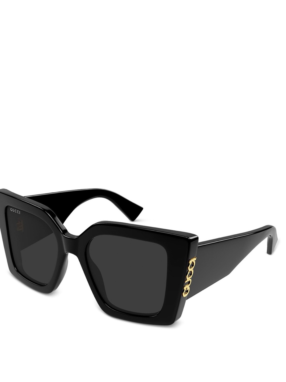 Gucci Black Butterly Sunglasses with Gold Logo - Picture 3 of 4